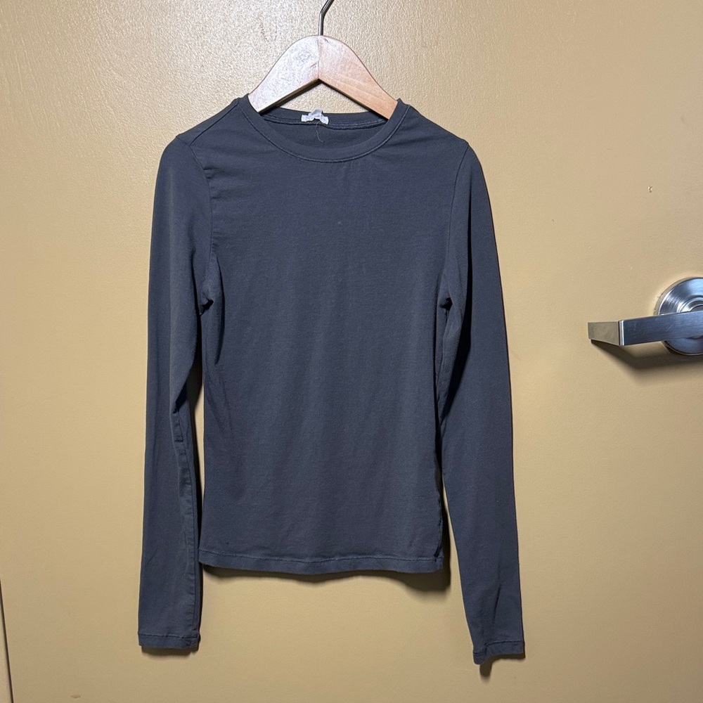 Garage Estelle Long Sleeve Fitted Dark Grey Top
